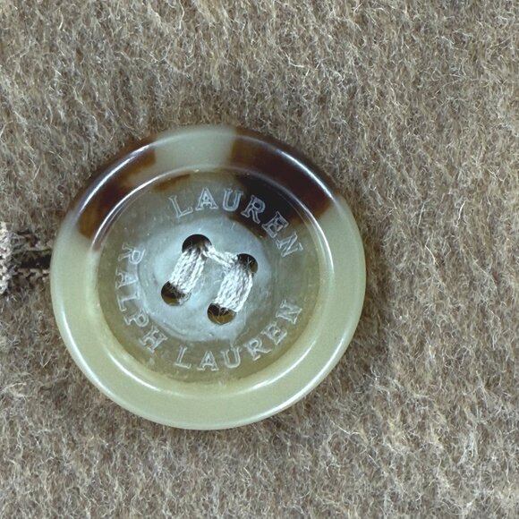 NWOT, Lauren Ralph Lauren Womens Tan Wool Blend Single Breasted Coat Size 4P - Picture 11 of 11